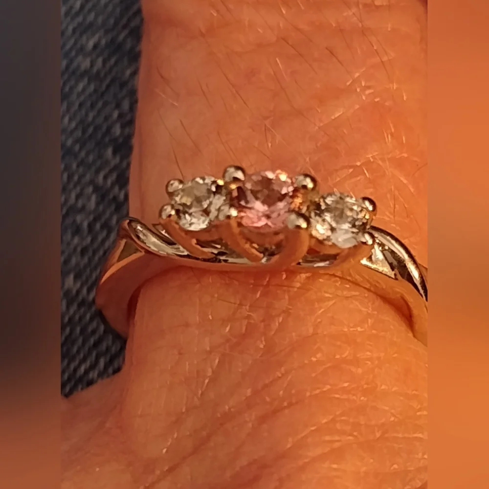 Breat Cancer White&Pink Topaz 925 Silver Joanna Ring Size 6 -Survivor Collection - Picture 10 of 15